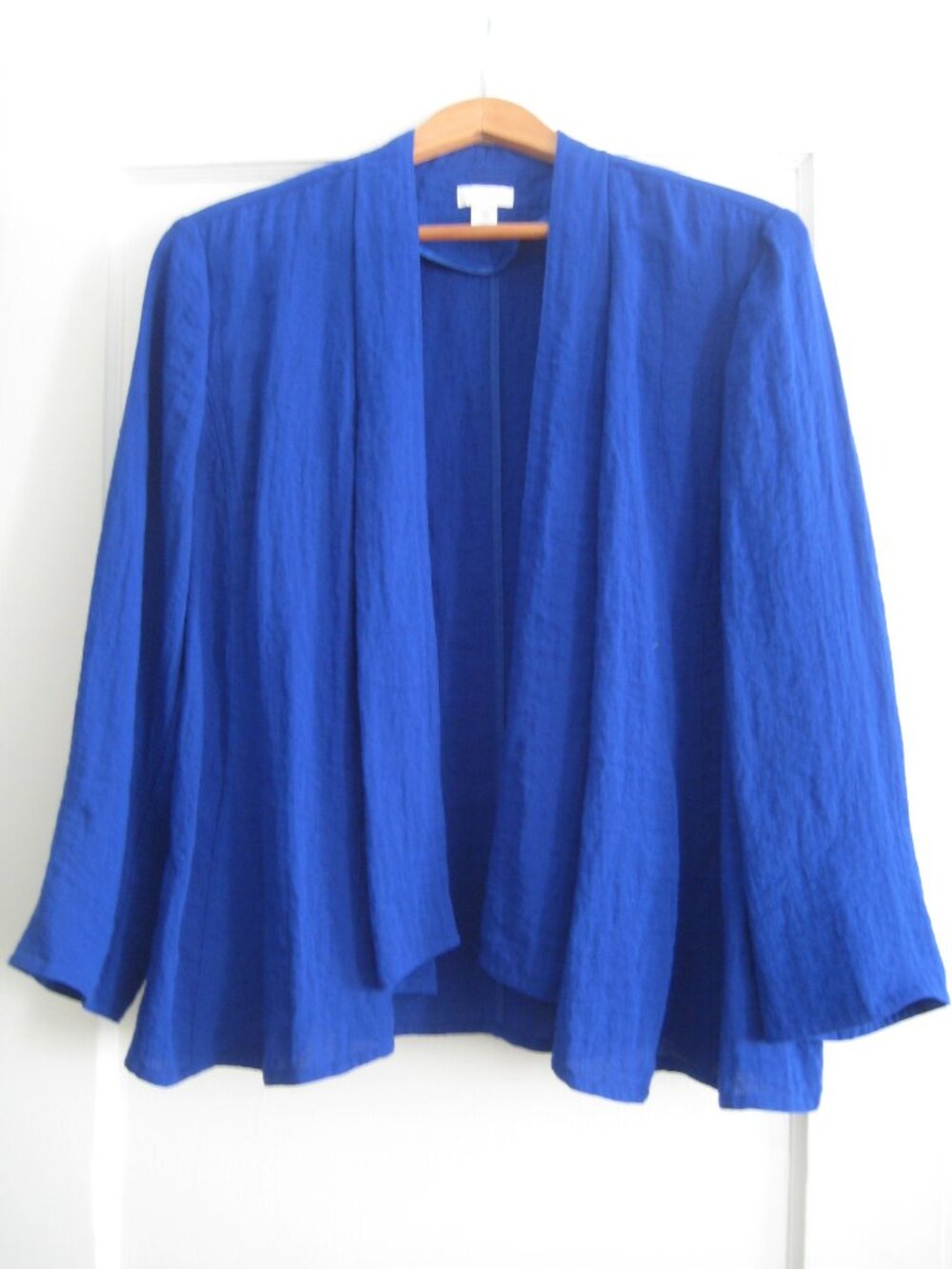 CHICO'S LADY'S ROYAL BLUE RAYON/NYLON BLEND SIZE 3 KIMONO JACKET OPEN FRONT